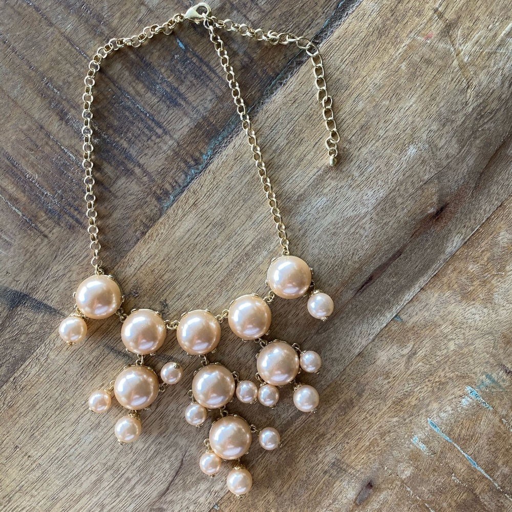 Rose Gold Chunky Faux Pearl Necklace